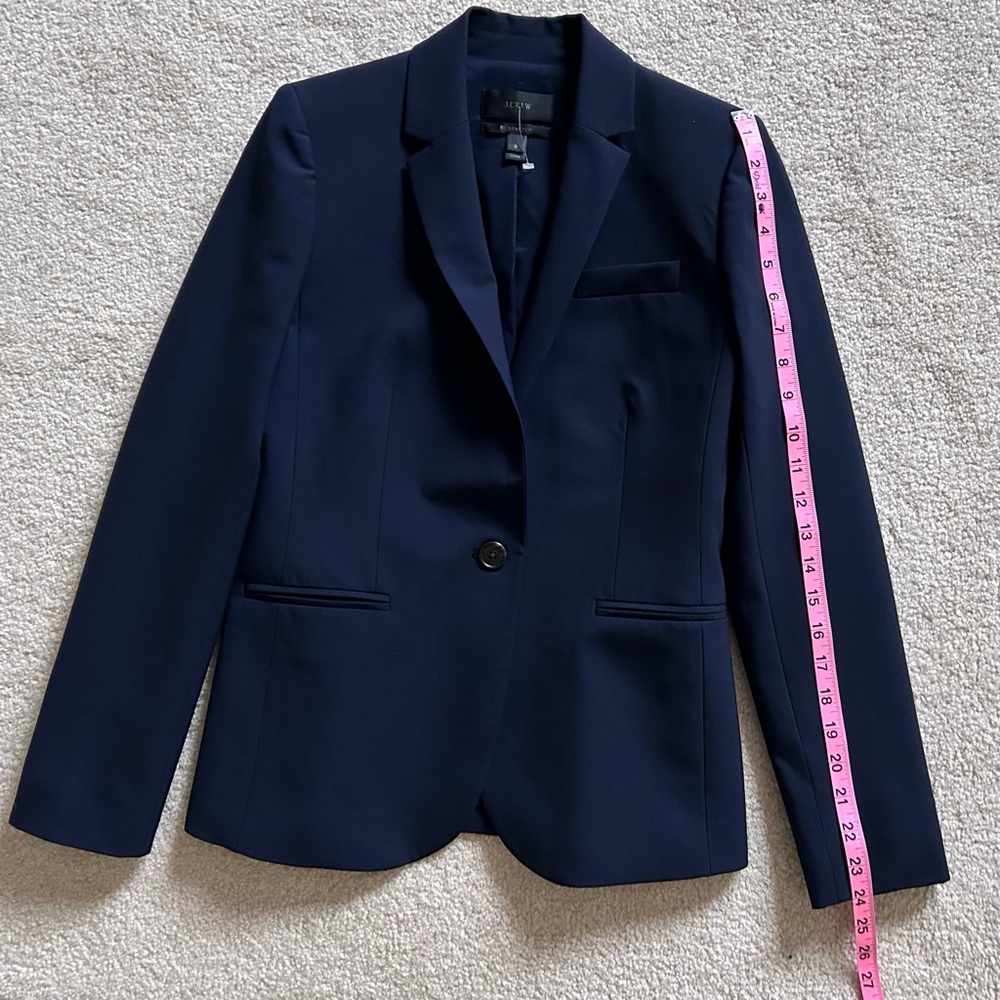 NEW J. CREW NAVY BI-STRETCH CAMPBELL BLAZER SIZE 2 - Picture 6 of 8